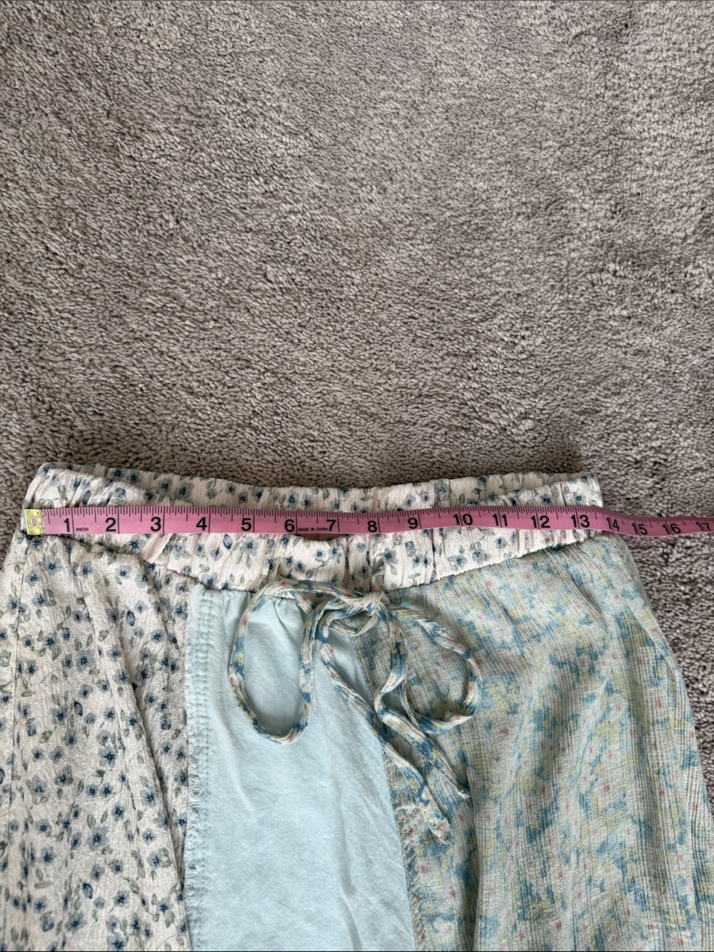 POL Patchwork Light Blue and Gray mixed fabrics Harem Pants - Picture 13 of 16